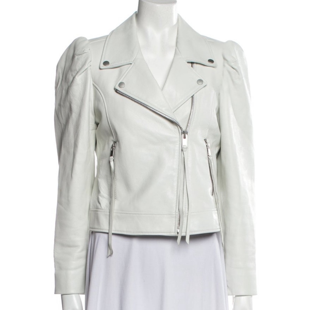 Retrofete white leather jacket - small
